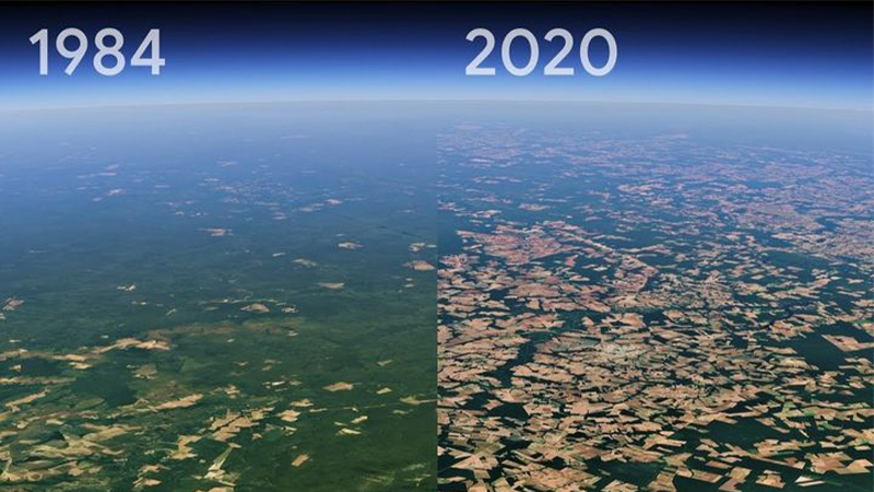 Một khung cảnh trên Trái Đất giữa năm 1984 và 2020